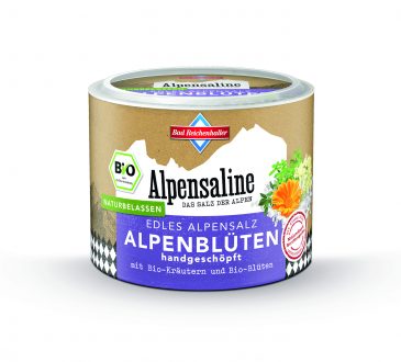 Edles Alpensalz ALPENBLÜTEN jetzt mit Bio-Ringelblumenblüten